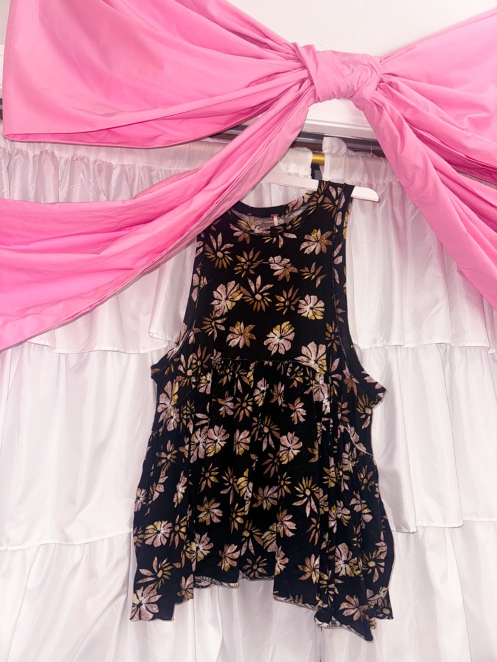 Free People Sleeveless Floral Babydoll Top size XS